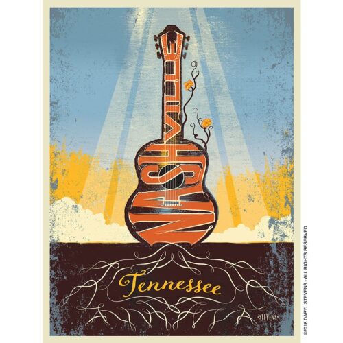 Tennessee Art Print of Nashville by Daryl Stevens
