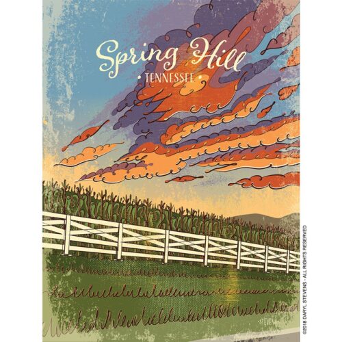 Spring Hill Art print of Sunset by Daryl Stevens