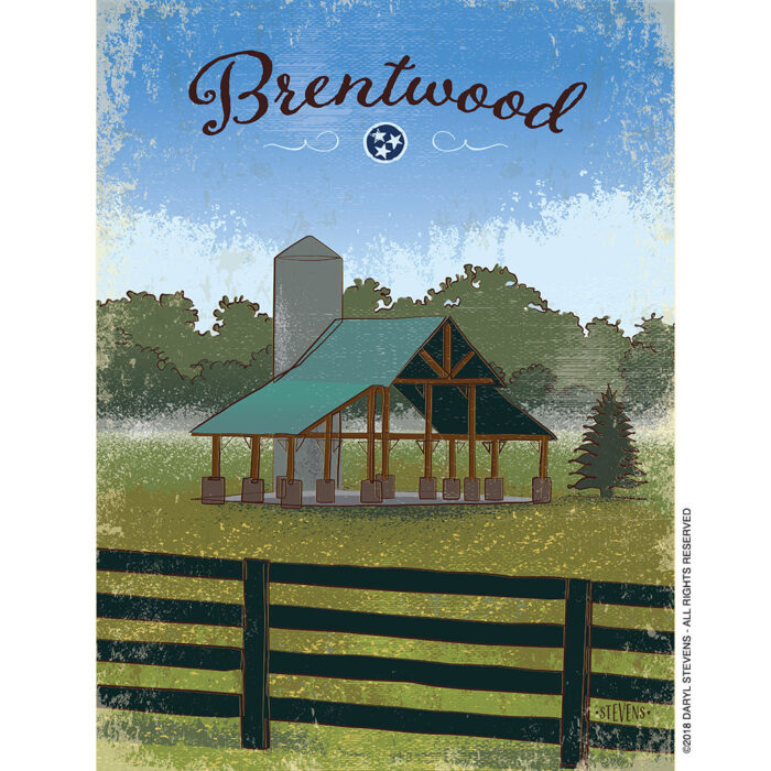 Brentwood art print of "Turner Barn" by local artist Daryl Stevens