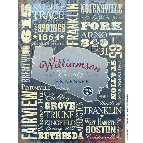 Williamson County Tennessee art print by Daryl Stevens
