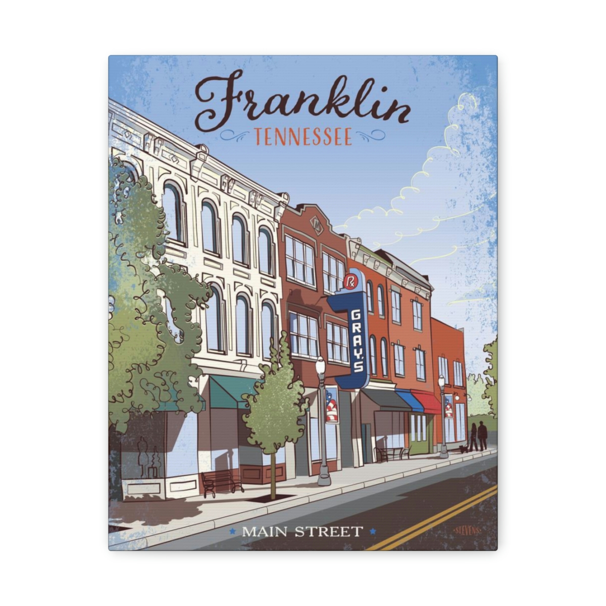 Franklin, TN Canvas Art Print – “Main Street” – 11 x 14 – Roots in Tennessee