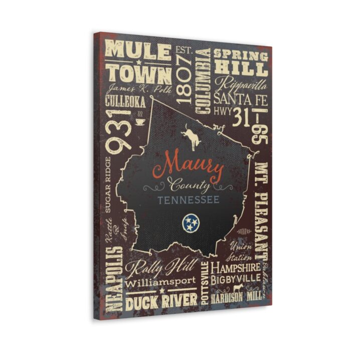 Maury County Canvas Art Print - "Maury County Places" - 18" x 24" - Image 2