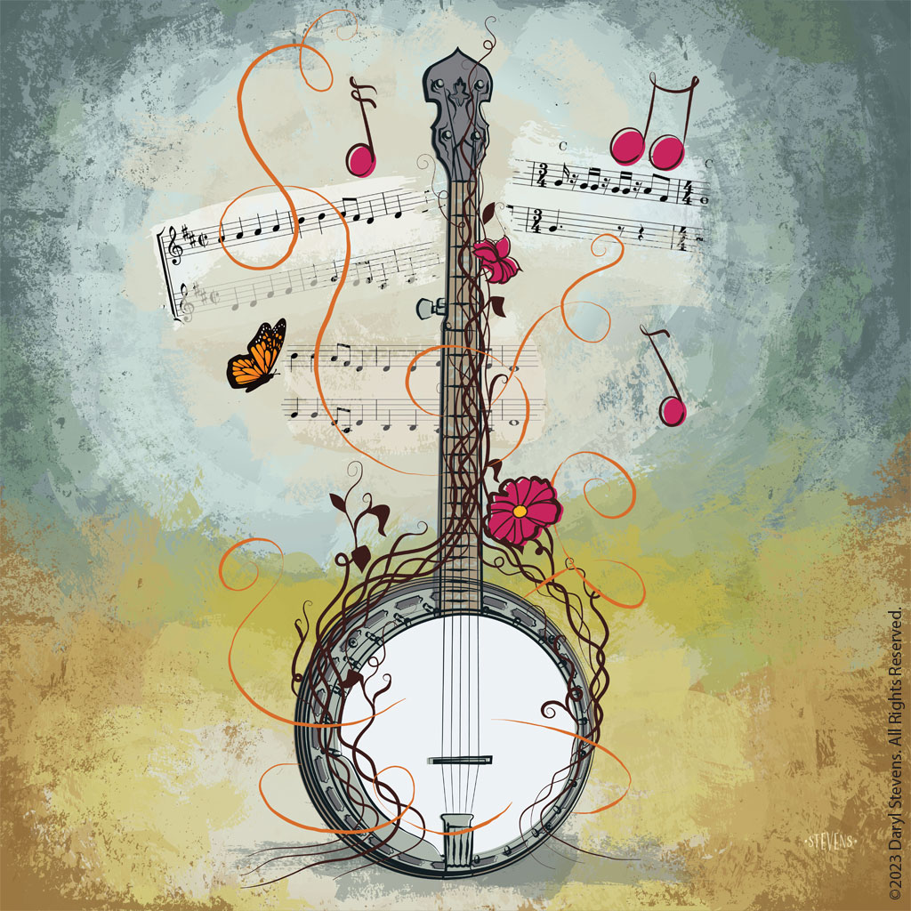 Roots In Tennessee-"Banjo Stringscape" by Daryl Stevens