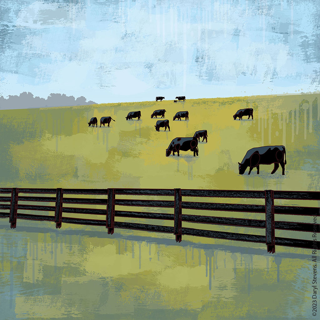 Roots In Tennessee-"Serene Cowscape" by Daryl Stevens